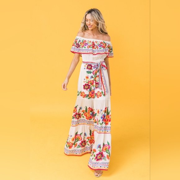 Flying Tomato Dresses & Skirts - Flying Tomato Poetic Love Floral Maxi Dress S, Floral, Multi, Tropical, Boho